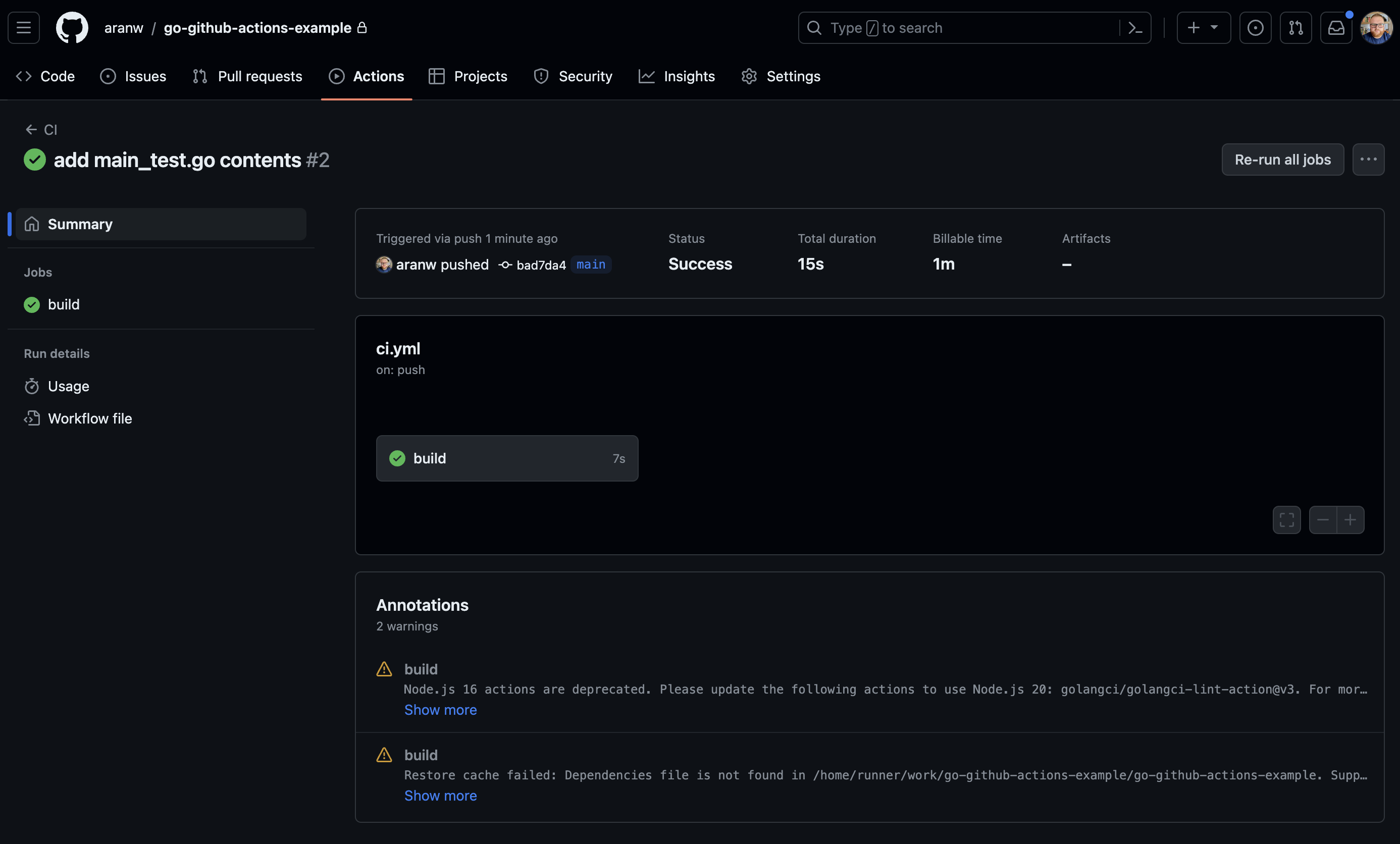 GitHub Actions Workflow Details